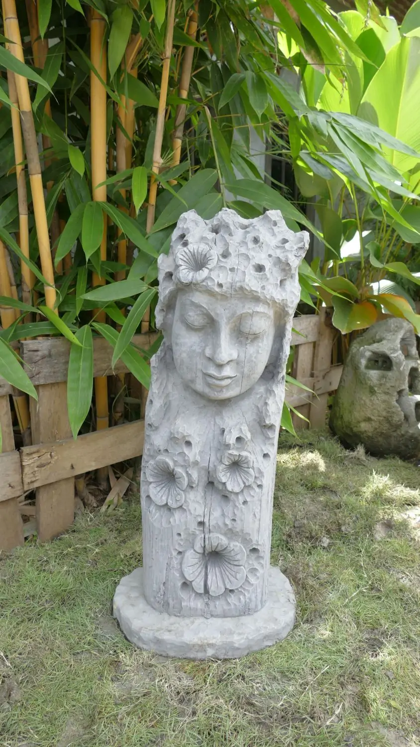 Artikelbild 1 des Artikels “Jadoo - Buddha Gesicht, Relief Baum, 80cm H | Steinguss “